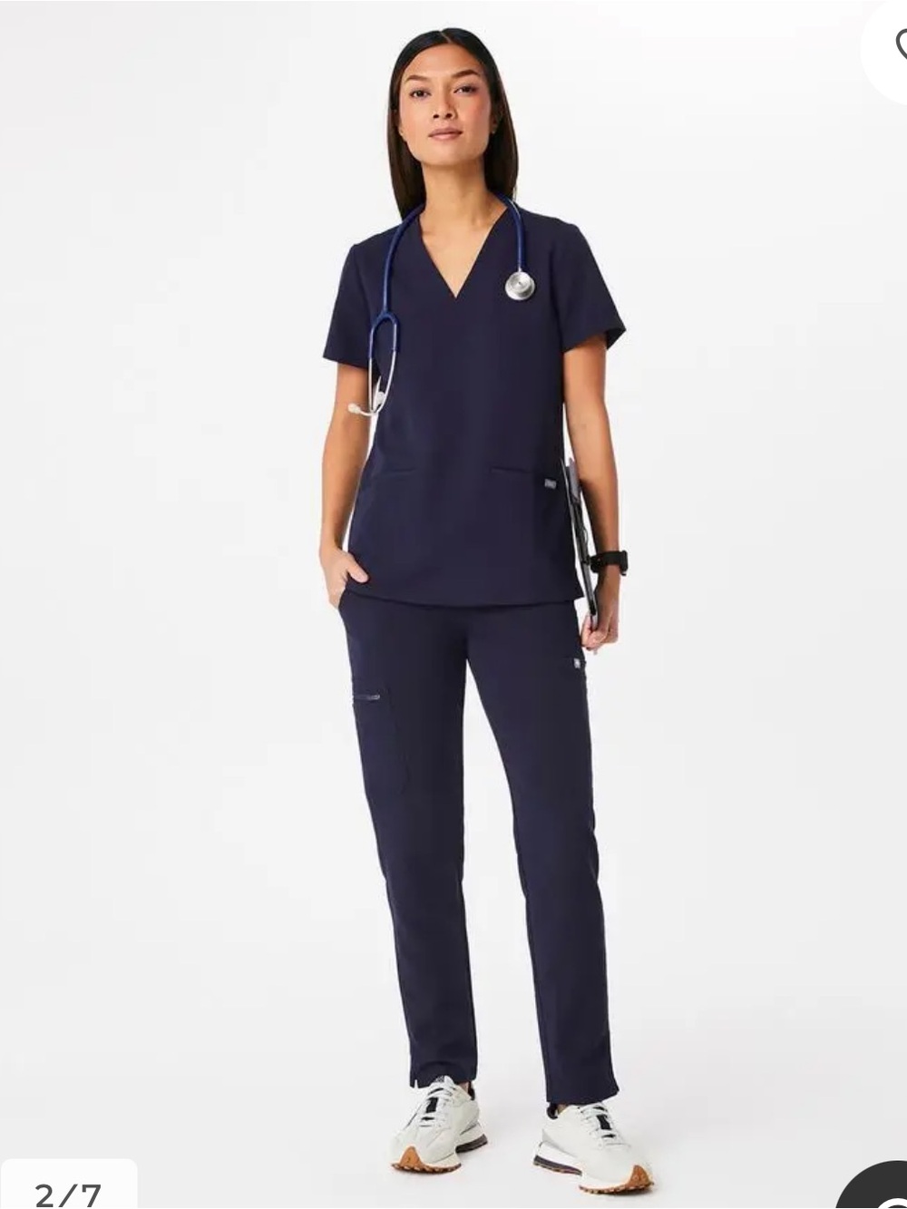 Womens Figs Navy top Medium